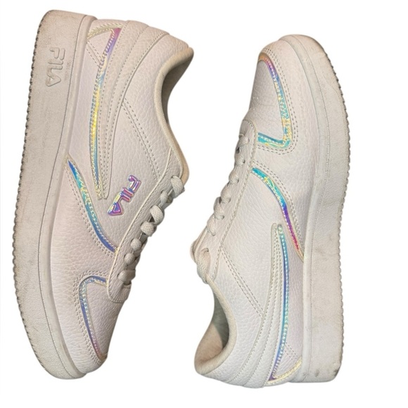 Fila Arcade F White Sneaker Shoes with Iridescent Details Women's - Picture 6 of 12
